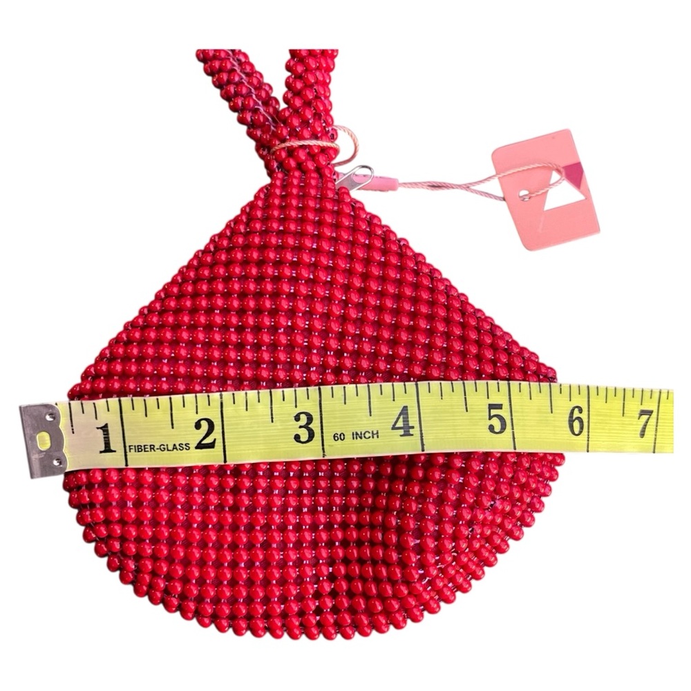 NWT Red Beaded Pouch Wrist Bag - Picture 8 of 9